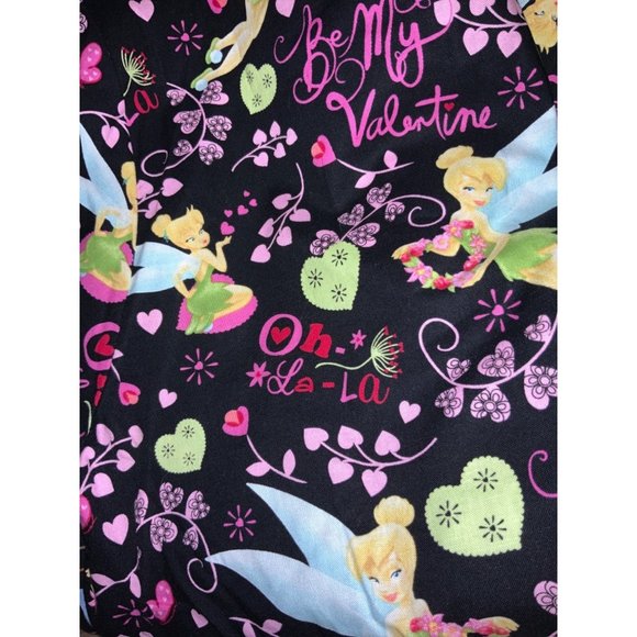 Disney Tops - Valentine's Day Scrub Top Disney Tinkerbell size small